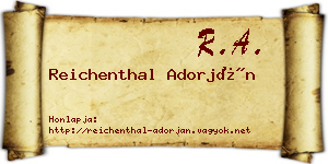 Reichenthal Adorján névjegykártya