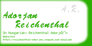 adorjan reichenthal business card